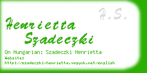 henrietta szadeczki business card